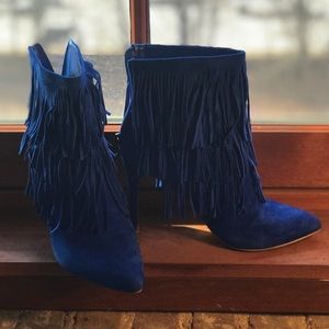 Blue fringe Steve Madden heels
